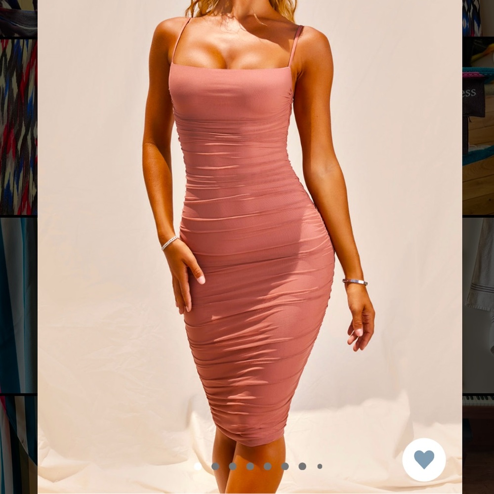 NWT Oh Polly Ruched Midi Dress